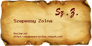 Szepessy Zolna névjegykártya